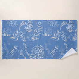 Elegante oceaanblauwe toile strandlaken