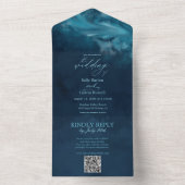 Elegante oceaangolf met afscheurbare RSVP All In One Uitnodiging (Binnen)