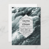 Elegante oceaangolf postkaart uitnodiging (Voorkant / Achterkant)
