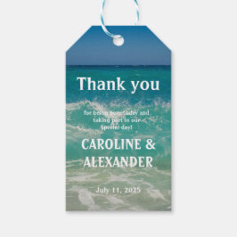 Elegante oceaangolven waterstrand tropische zomer cadeaulabel