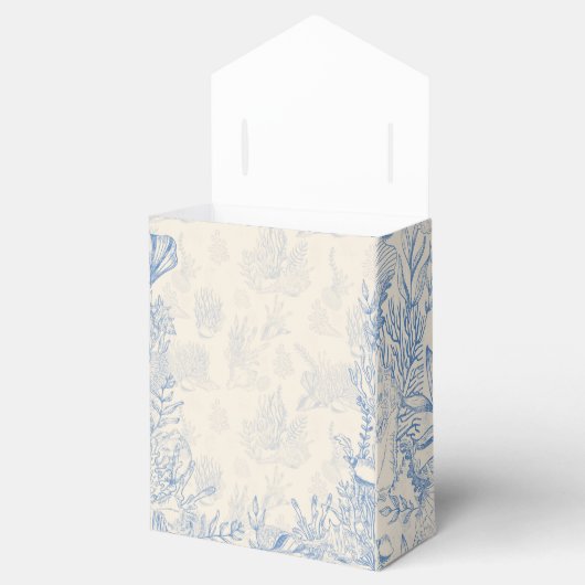 Elegante oceaankleurige toile bedankdoosjes (Geopend)