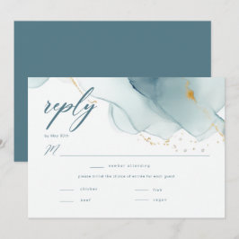 Elegante Oceaanstrand Stofblauwe Trouwmaaltijd RSV