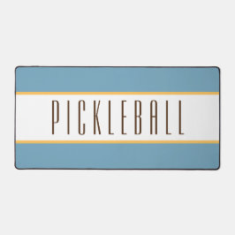Elegante Ocean Blue White Stripes PICKLEBALL Tekst Bureaumat