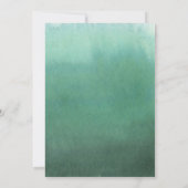 Elegante Ocean Green Ombre Waterverf bruiloft Kaart (Achterkant)