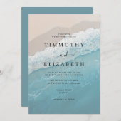 Elegante Ocean Sand Beach bruiloft Kaart (Voorkant / Achterkant)