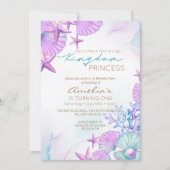 Elegante Ocean Shells Beach 1e verjaardag Kaart (Voorkant)