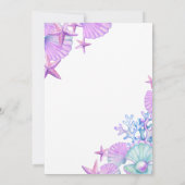 Elegante Ocean Shells Beach 1e verjaardag Kaart (Achterkant)