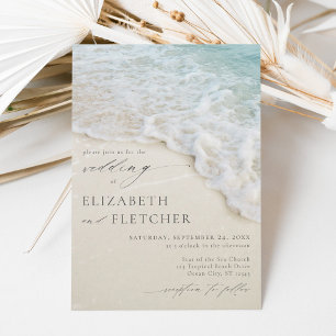 Elegante Ocean Wave Summer Beach bruiloft Kaart
