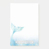 Elegante Oceanische Zeemeermin Waterverf & Gouden Post-it® Notes (Voorkant)