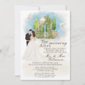 Elegante Ochtend Na Gazebo Bruid & Groom Duiven Kaart (Voorkant)