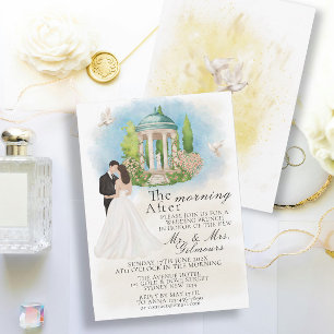 Elegante Ochtend Na Gazebo Bruid & Groom Duiven Kaart