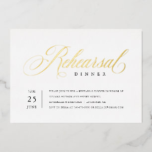 Elegante Oefenavond Diners Uitnodiging Echte Goud