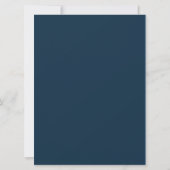 Elegante Oefenbruiloft Uitnodiging Navy (Achterkant)