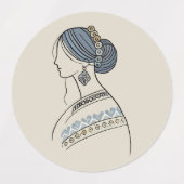 Elegante Oekraïense volkskunst ronde labels (Design 1)