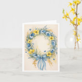 Elegante Oekraïne vlag kleuren krans Kaart (Gele Bloem)