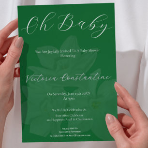 Elegante oerwoud & salie "Oh Baby" verjaardagsuitn Kaart