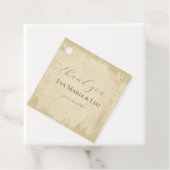 Elegante off-white grunge bruiloft bedankt bedankjes labels (In situ)