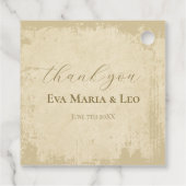 Elegante off-white grunge bruiloft bedankt bedankjes labels (Achterkant)