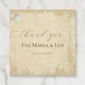 Elegante off-white grunge bruiloft bedankt bedankjes labels (Voorkant)