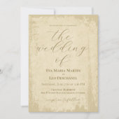 Elegante Off-White Grunge Edge Wedding Kaart (Voorkant)