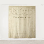 Elegante Off-White Grunge Edge Welkom bruiloft Wandkleed (Voorkant)