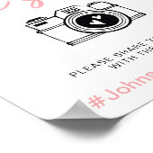 Elegante Oh Snap Blush Bloemen Hashtag Poster (Hoek)