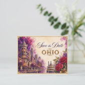 Elegante Ohio Save the Date Trouw Uitnodiging (Staand voorkant)