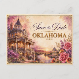 Elegante Oklahoma Save the Date Trouw Uitnodiging