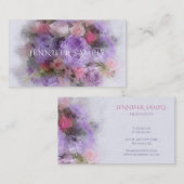 Elegante Oliekleuren Bloemen Kunstwerk Moderne Sja Visitekaartje (Voorkant / Achterkant)