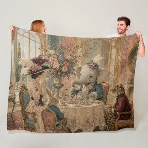 Elegante Olifant Theepartij Vintage Dierenverhaal Fleece Deken