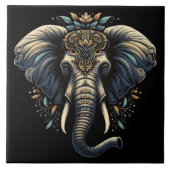 Elegante olifant versierd met ingewikkelde patrone tegeltje (Voorkant)
