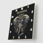 Elegante olifant versierd met ingewikkelde patrone vierkante klok (Hoek)