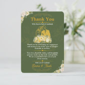 Elegante olijf botanische engagement bedankkaart (Staand voorkant)