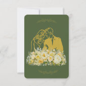 Elegante olijf botanische engagement bedankkaart (Achterkant)