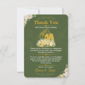 Elegante olijf botanische engagement bedankkaart (Voorkant)