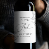 Elegante olijf. Delicate botanische Italiaanse bru Wijn Etiket