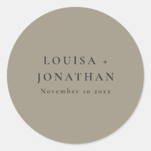 Elegante olijf herfst minimalistische gepersonalis ronde sticker