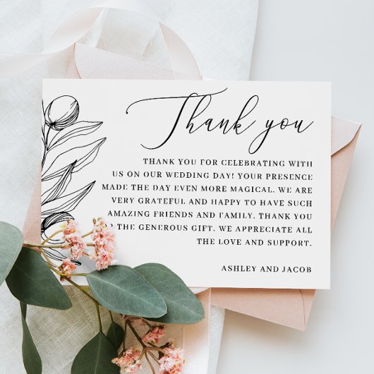 Elegante olijf Italiaanse bruiloft | Middellandse- Bedankkaart