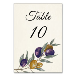 Elegante Olijf Trouw Tafel Nummerkaart Kaart