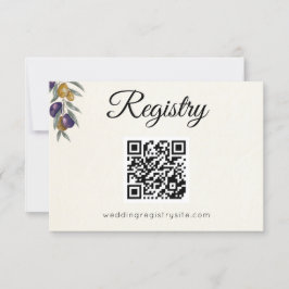 Elegante olijf trouwcadeau registratie bijlage kaa RSVP kaartje