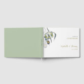 Elegante Olijf Waterverf Illustratie Gastenboek (Volledig)