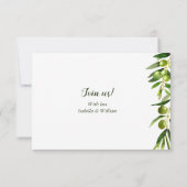 Elegante Olijfblad Boho Tuin RSVP Kaart (Achterkant)