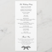 Elegante Olijfblad Crest Trouwdag Vintage Programmakaart (Achterkant)