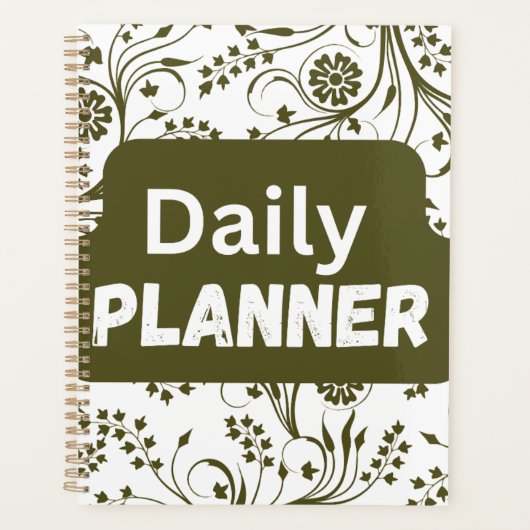 Elegante olijfblad dagelijkse organizer (Voorkant)