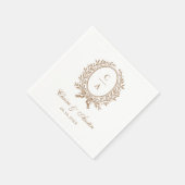 Elegante Olijfblad Krans Vintage Bruiloft Goud Servet (Hoek)