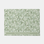 Elegante olijfbladeren patroon aangepaste naam deurmat (Voorkant)
