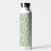 Elegante olijfbladeren patroon aangepaste naam waterfles (Links)