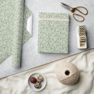 Elegante olijfbladeren patroon cadeaupapier