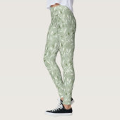 Elegante olijfbladerenpatroon leggings (Links)