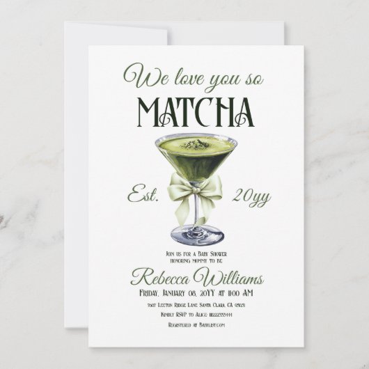 Elegante olijfboog hou van je, dus matcha Baby sho Kaart (Voorkant)